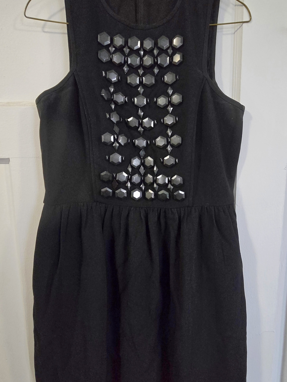 Perfect 2000s Sleeveless Little Black Dress with Gems